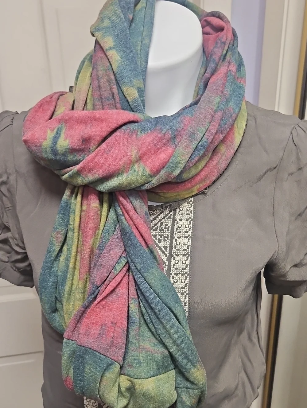 Hand Dyed Beautiful Multicolor Lightweight Infinity Scarf